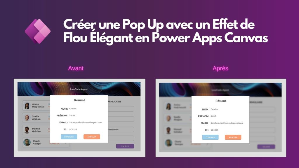 Créer une Pop Up avec un Effet de Flou Élégant en Power Apps&nbsp;Canvas